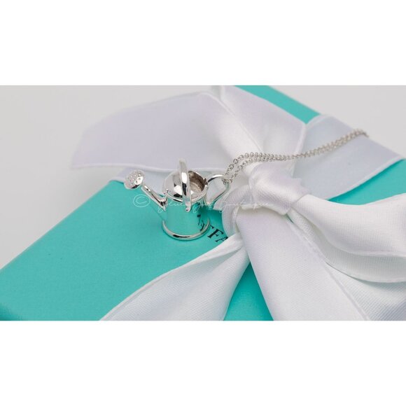 Rare Tiffany & Co. Watering Can Gardening Necklace Vintage 24" Chain - Picture 7 of 10